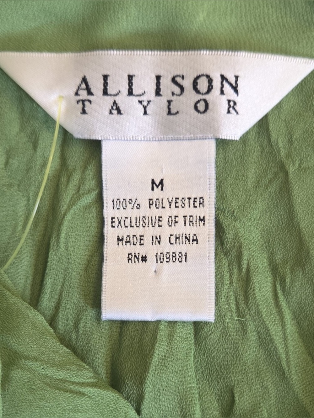 Vintage Allison Taylor Light Green Ruffle Lace-Accent Blouse - Picture 2 of 3